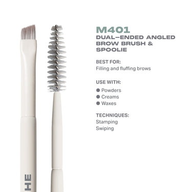 M401 Dual-Ended Angled Brow Brush & Spoolie